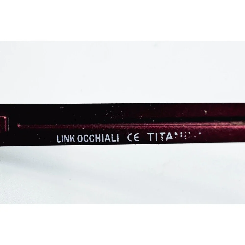 Link Occhiali Eyeglasses Men Burgundy Titanium Rectangular Half Rim 54-18-138